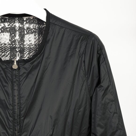 Chanel Reversible Grey Tweed-Printed & Black Nylon Jacket - Picture 8 of 16